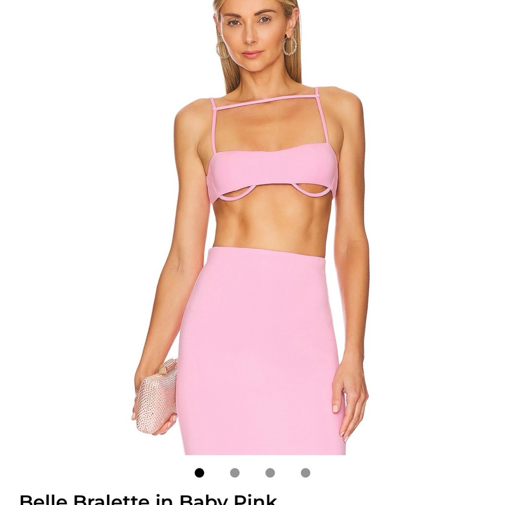 Camila Coelho Baby Pink Cutout Crop Bralette